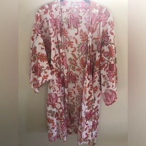 Anthropologie Roller Rabbit Pink Kimono size OS